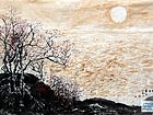 画家杜晓春山水作品《大河旭日》