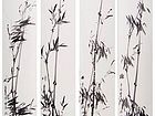 竹53   风晴雨露四屏