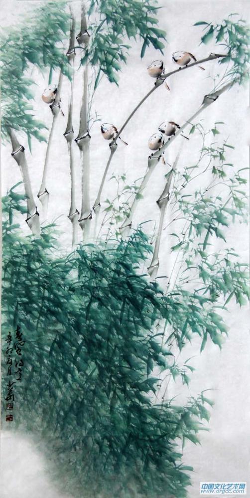 画家高少华花鸟作品《春风得意》