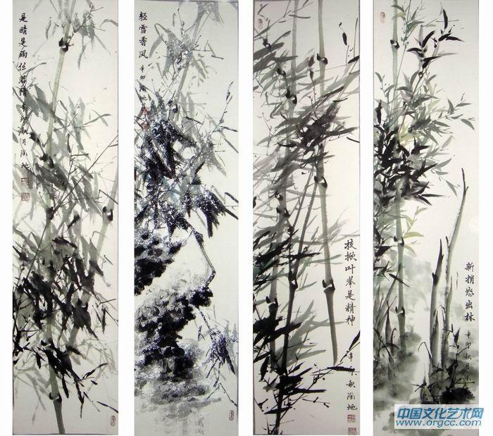 竹56   新稍出林四屏