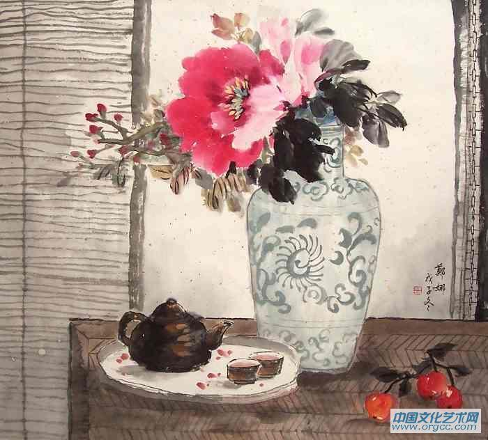 郑娜《瓶花》