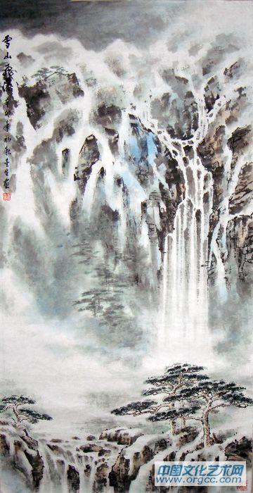 雪山飛瀑