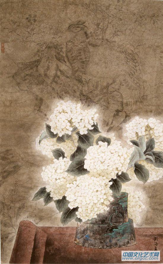 风韵草疏玉一团 68X136CM 2004年 纸本
