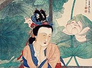 荷屏仕女