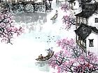 书画家左鲁献山水作品《阳春三月》