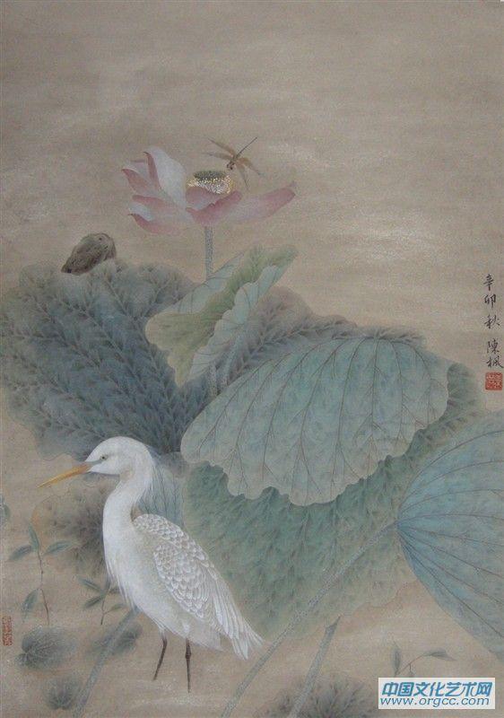 秋水白鹭