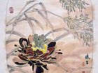 画家索铁生花鸟扇面作品