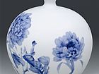 国画家王旗花鸟作品《瓷瓶牡丹》