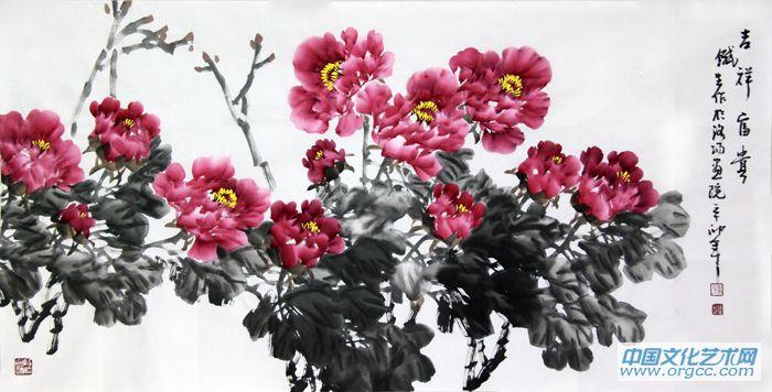 画家索铁生花鸟作品《吉祥富贵》