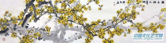 画家索铁生花鸟作品《铁石梅花气概》