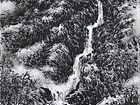 画家李颠焦墨山水作品《谷幽水亦寒》