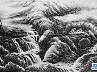 画家李颠焦墨山水作品