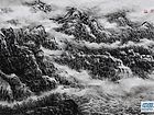 画家李颠焦墨山水作品《云水间》