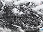 画家李颠焦墨山水作品《山高水流长》