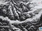 画家李颠焦墨山水作品《云湿嵩山》