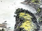书画家左鲁献山水作品《家住伊水旁》