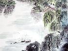 书画家左鲁献山水作品《洛浦春深》