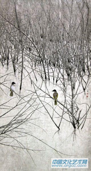 画家郭伊滨花鸟作品《无题》