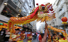 舞龙舞狮庆祝土耳其<b>中国文化年</b>