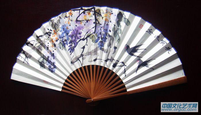 折扇 紫藤