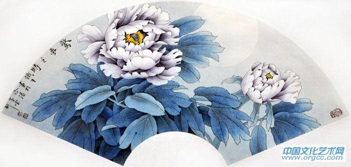 画家索铁生扇面花鸟作品