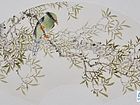 画家索铁生扇面花鸟作品