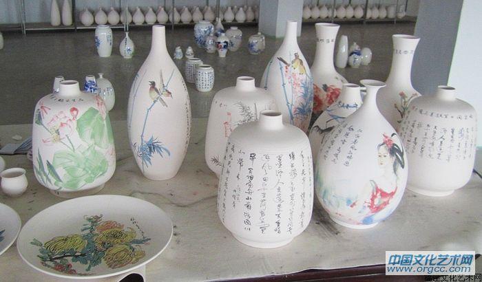 吴德才画瓷作品