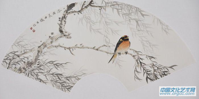画家索铁生花鸟作品《洛浦晨曲》