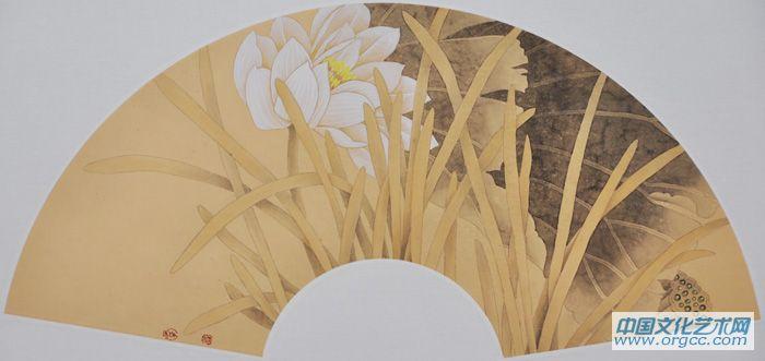 画家索铁生扇面花鸟作品