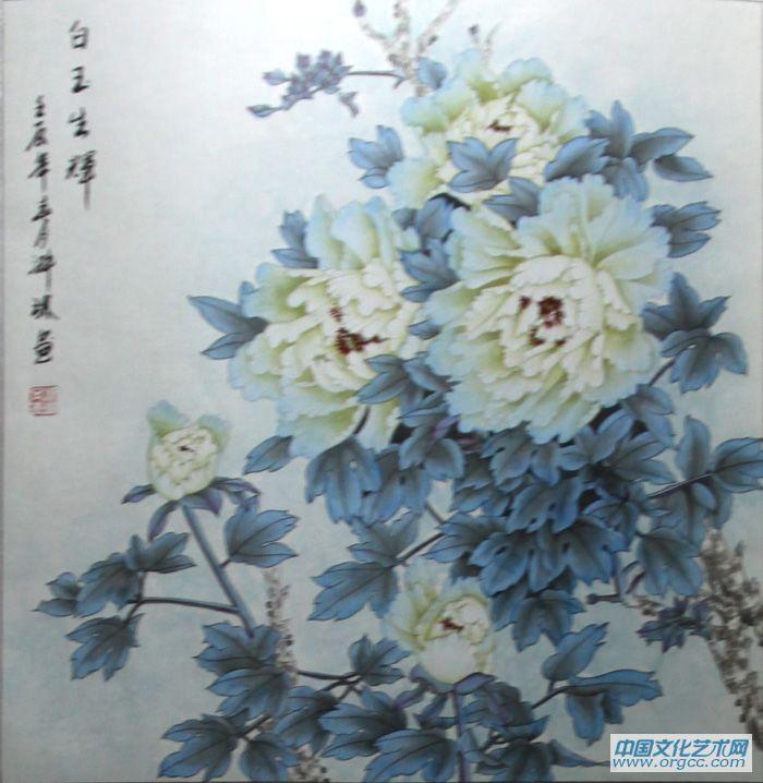 画家郝淑琳花鸟作品《白玉生辉》
