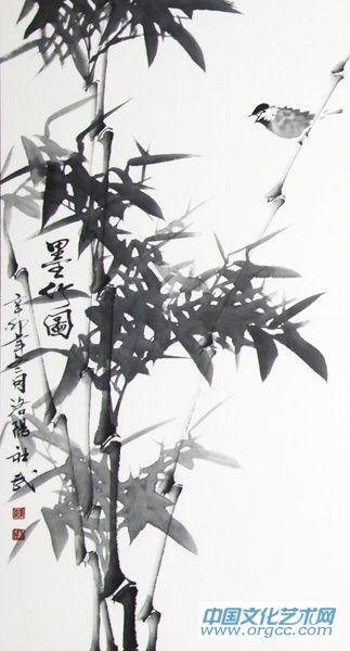 书画家韩社武花鸟作品《墨竹图》