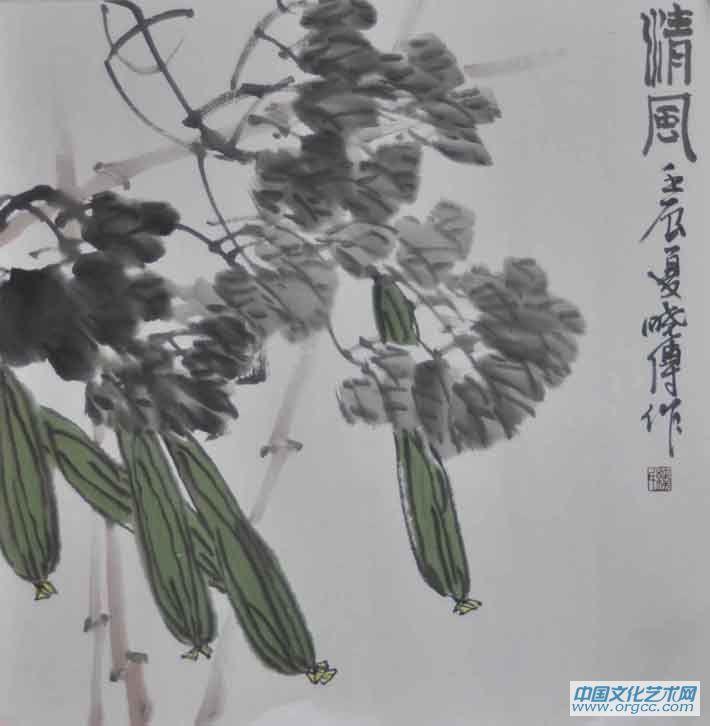 书画家韩晓传花鸟作品《清风》