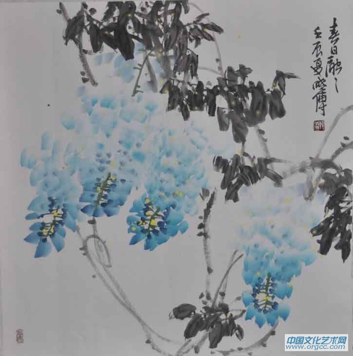 书画家韩晓传花鸟作品《春日融融》