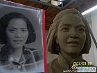 陈景润的姐姐老照片，泥塑过程