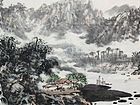 画家解金峰山水作品《江畔春晓》