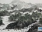 画家解金峰山水作品《大碧野寒烟》