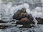 画家闫秀伶山水作品《惊涛》