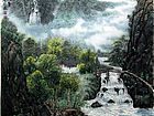 画家闫秀伶山水作品《山青水秀》