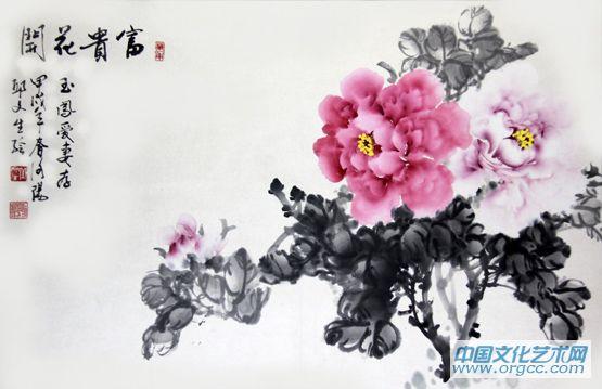 国画家王玉凤牡丹作品《花开富贵》