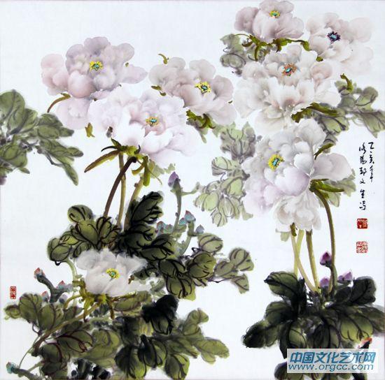 国画家王玉凤牡丹作品
