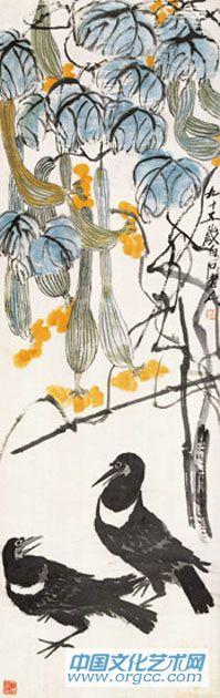 丝瓜乌鸦图1955年作
