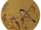 画家郭伊滨花鸟作品《秋艳》
