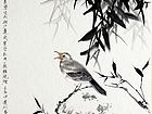 画家郭伊滨花鸟作品《清森来素壁》