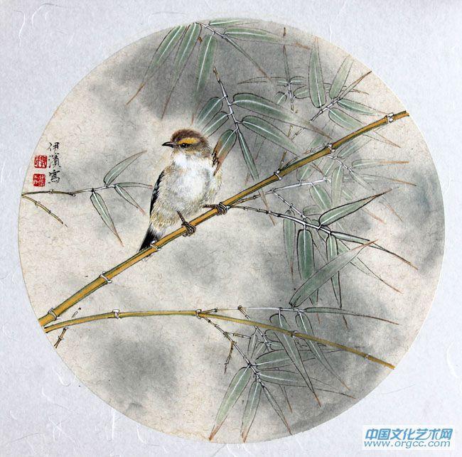 画家郭伊滨花鸟作品