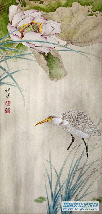 画家郭伊滨花鸟作品《夏风》