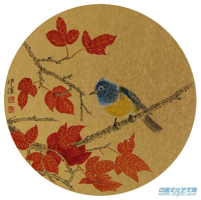 画家郭伊滨花鸟作品