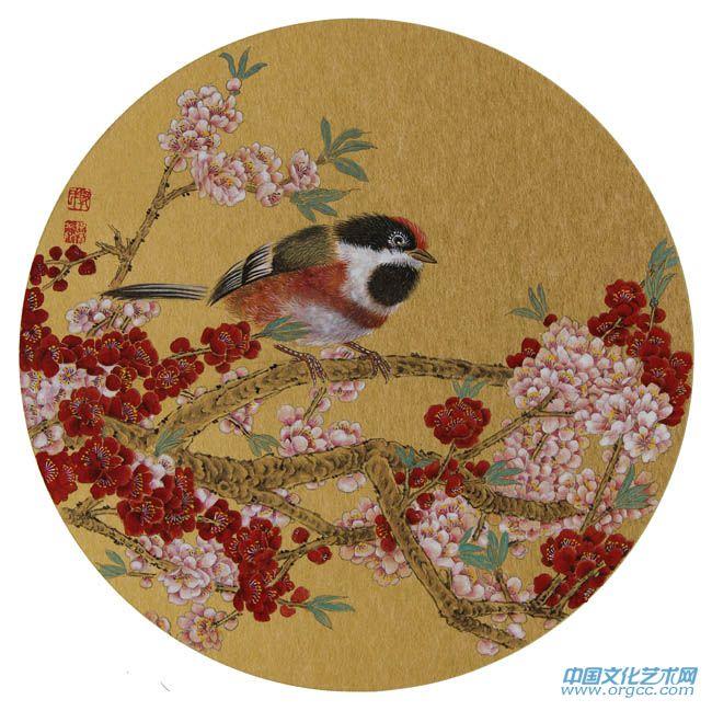 画家郭伊滨花鸟作品