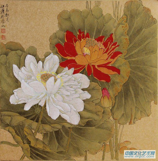 画家郭伊滨花鸟作品