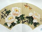书画家柴新胜花鸟扇面作品