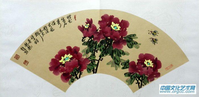 画家柴新胜扇面花鸟作品《册页5-6》